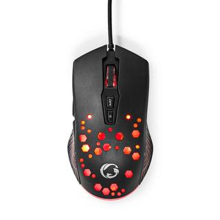 Nedis  Souris de jeu | Filaire | 800 / 1200 / 2400 / 3200 / 4800 / 7200 dpi | DPI réglable | Nombre de boutons : 7 | Boutons programmables | Droitier | 1,50 m | RGB 