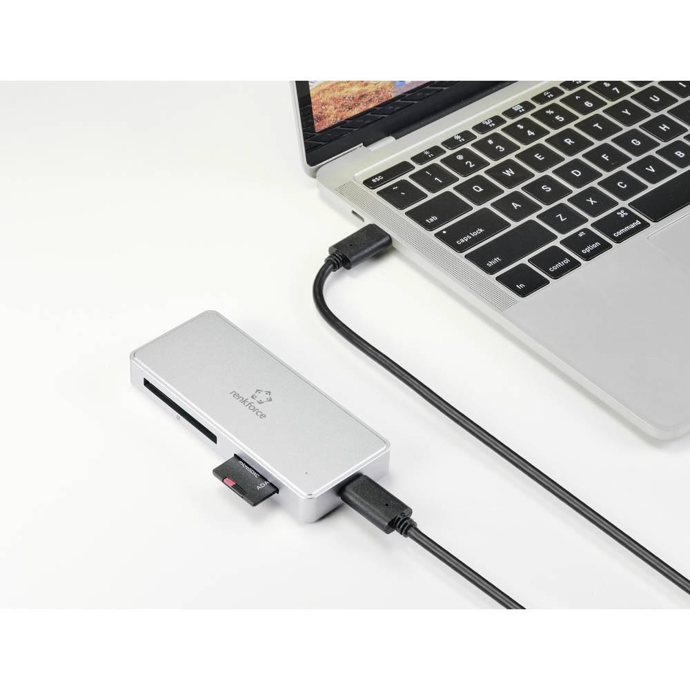 Renkforce  Externer USB 3.2 Gen1 (USB 3.0) Speicherkartenleser und Hub USB-C 