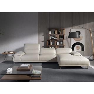 ANGEL CERDA Chaise longue en cuir de vachette taupe  