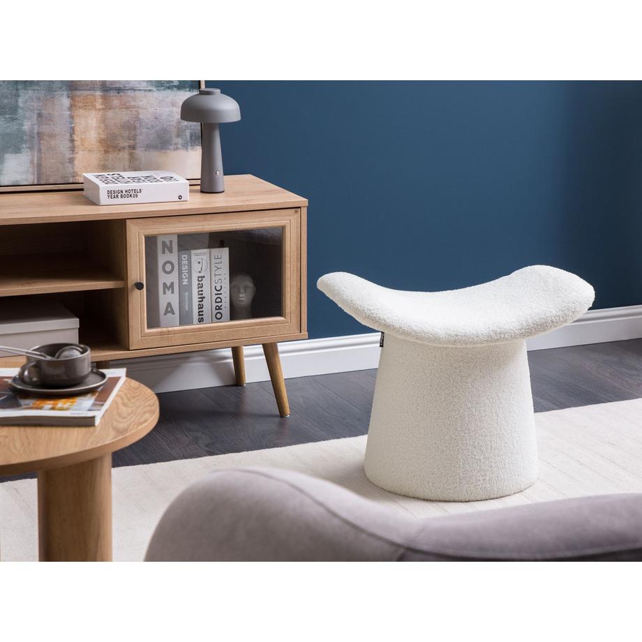 Beliani Pouf en Bouclé Moderne RIDDLE  