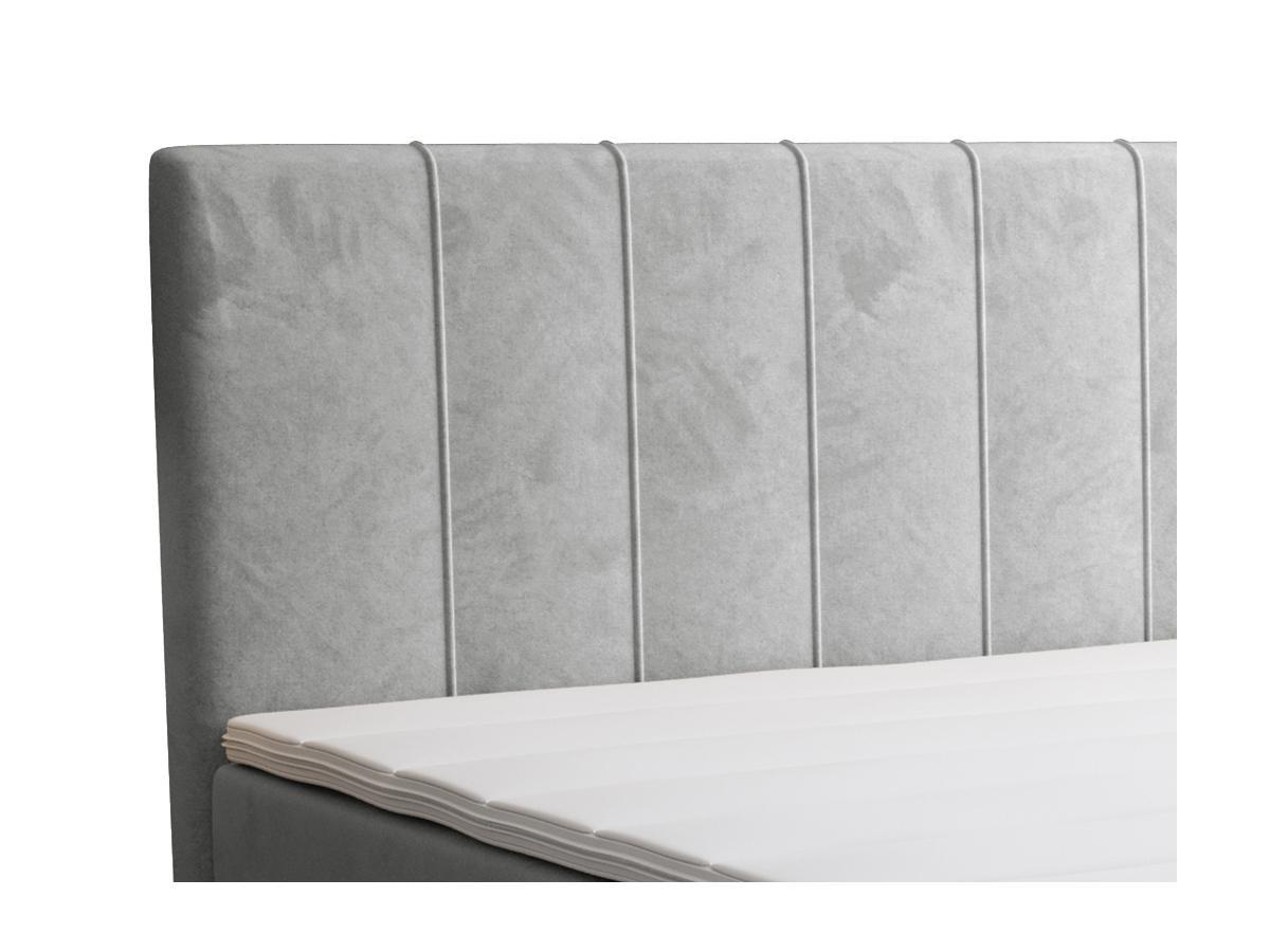 Ysmée Set completo boxspring testata + Rete a doghe + Materasso + Topper 160 x 200 cm Velluto Grigio - HIDA di YSMÉE  