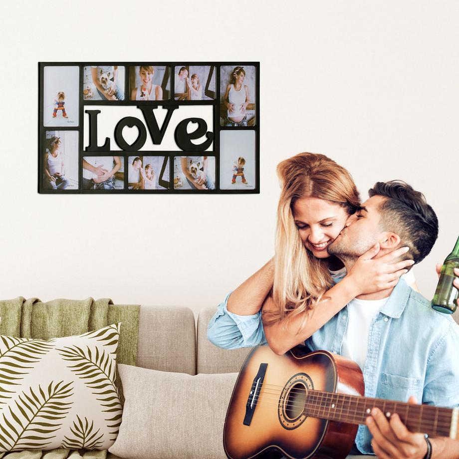 B2X Cadre collage LOVE pour 10 photos  