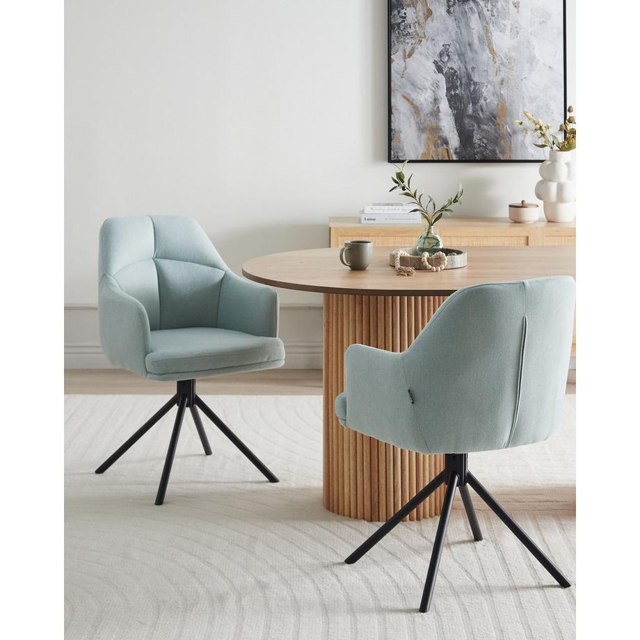 Beliani Set di 2 sedie da pranzo en Tessuto Retrò MIRA  