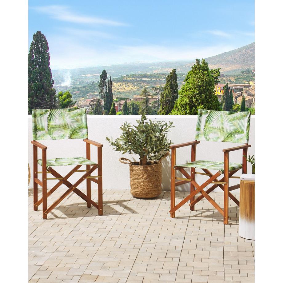 Beliani Gartenstuhl 2er Set aus Stoff  CINE  