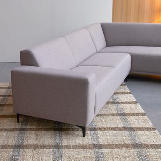 Tikamoon Ecksofa mit Eckelement rechts und taupegrauem Stoffbezug 295 × 185 cm Lars  