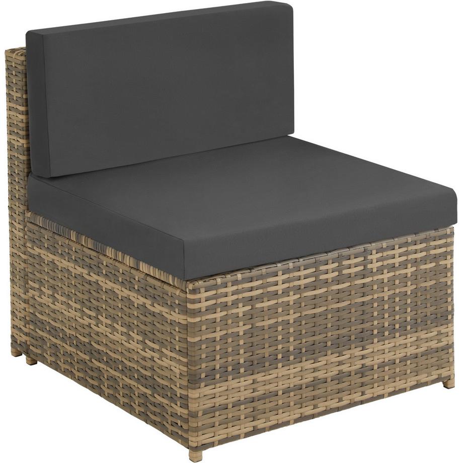 Tectake Rattan Lounge Set 9pcs - Modular UV-Resistant Polyrattan, Outdoor Furniture, Cushions, Weatherproof  