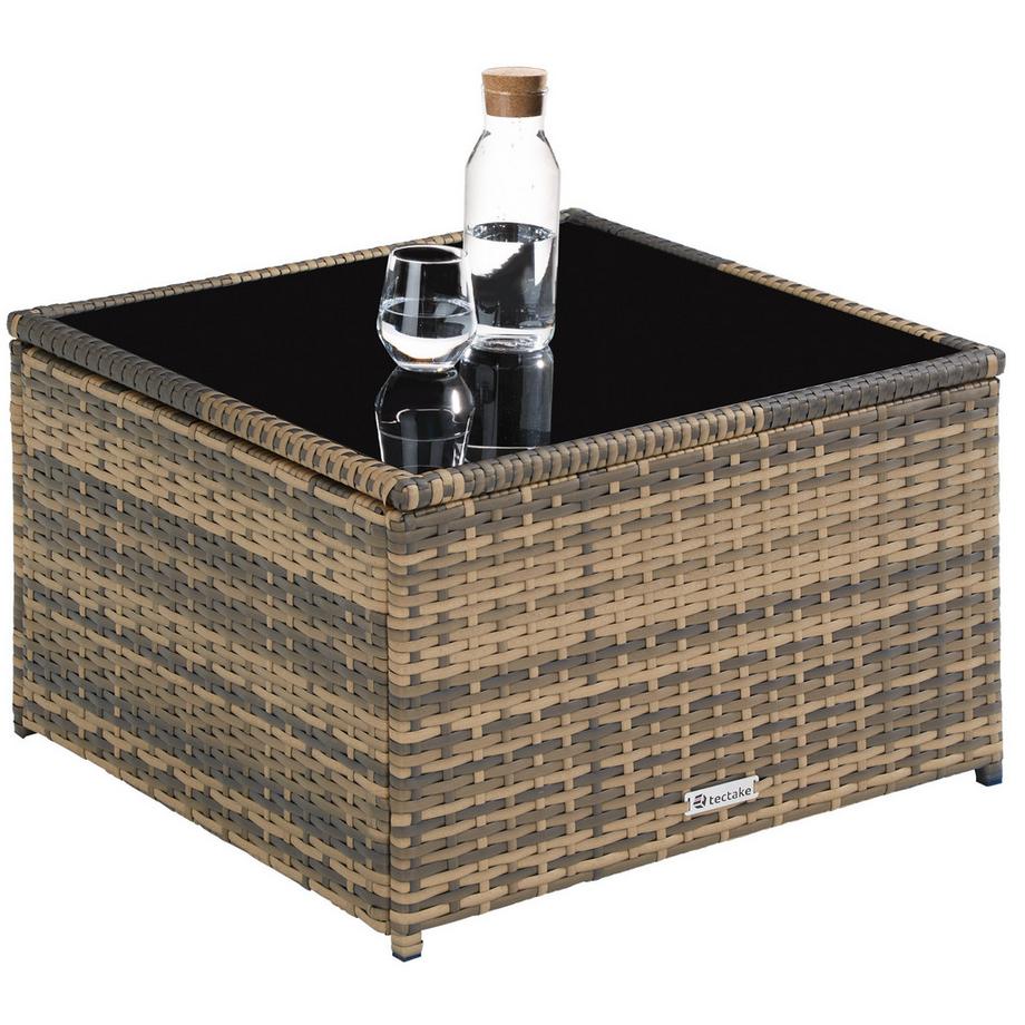 Tectake Rattan Lounge Set 9pcs - Modular UV-Resistant Polyrattan, Outdoor Furniture, Cushions, Weatherproof  