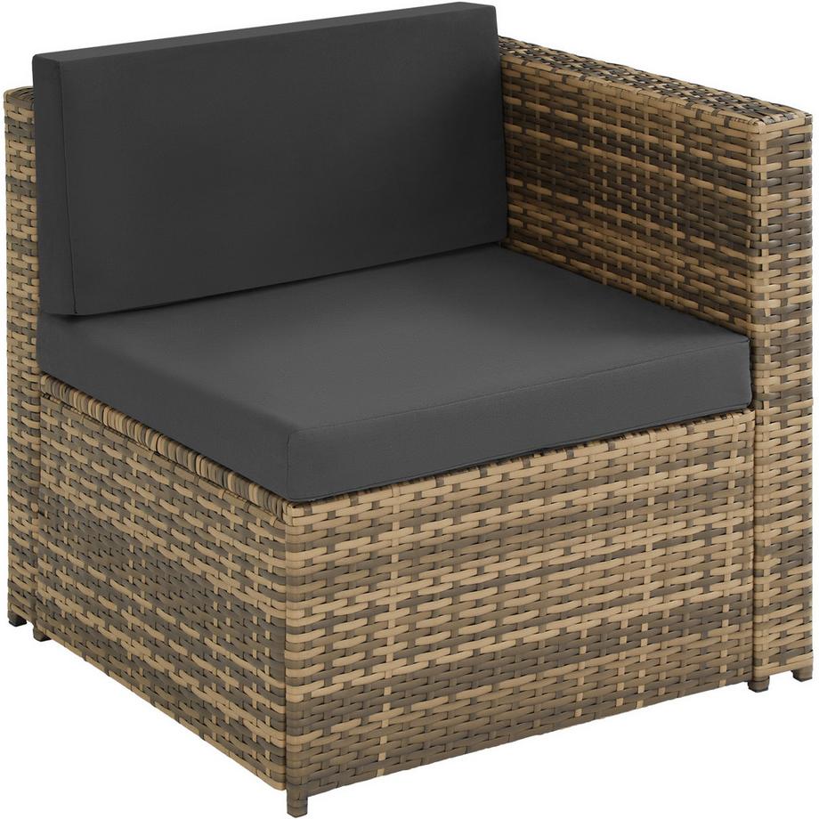 Tectake Rattan Lounge Set 9pcs - Modular UV-Resistant Polyrattan, Outdoor Furniture, Cushions, Weatherproof  