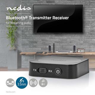 Nedis  Bluetooth® Transceiver | Verbindungseingang: 1x Aux | Verbindungsausgabe: 1x Aux | SBC | Bis zu 1 Gerät | Maximale Akkulaufzeit: 6 Stunden | Schwarz 