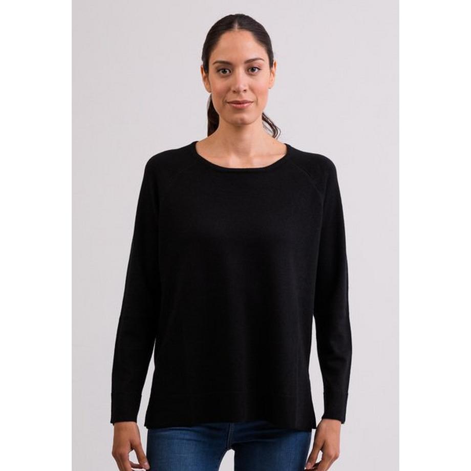 Pull à col rond en chachemire avec fentes latérales
