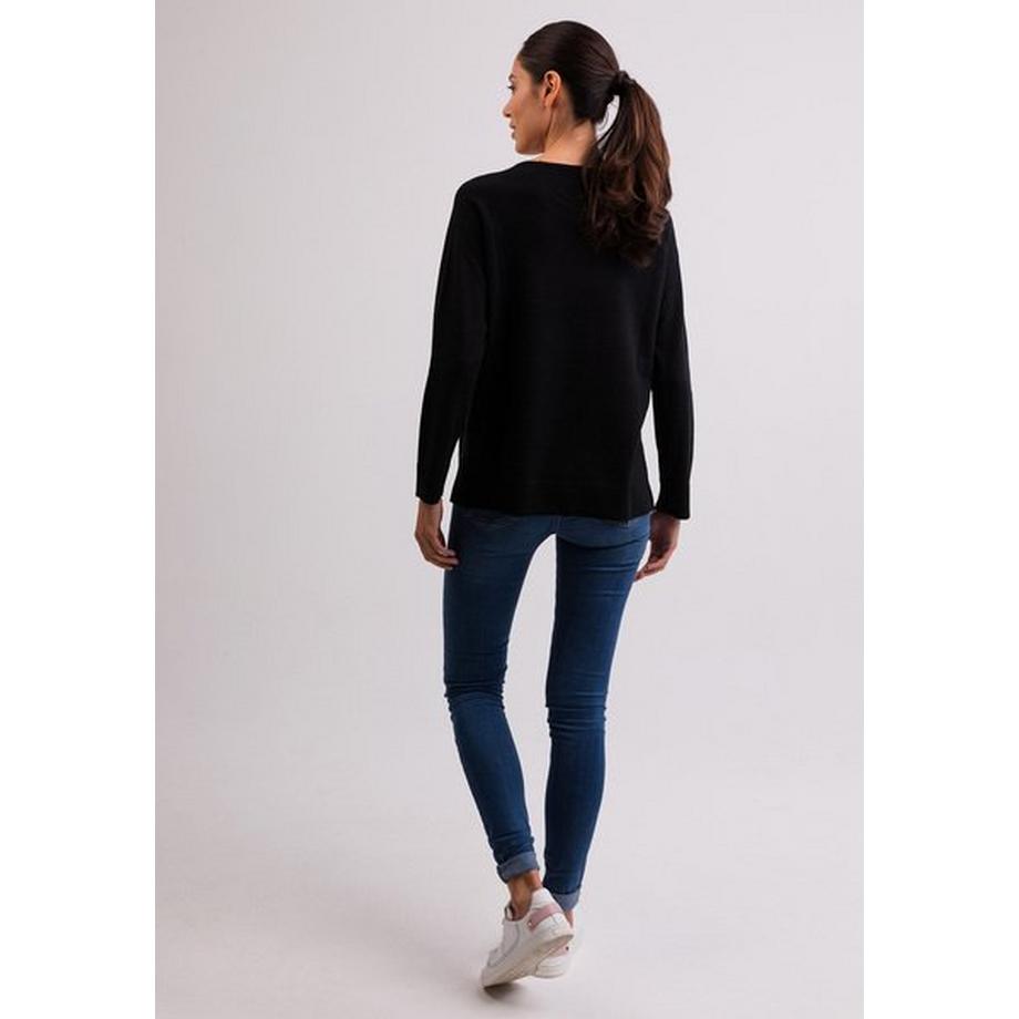 CASH-MERE.CH Pull Col Rond Cachemire Fentes Latérales  