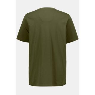 JP1880  T-shirt basic con scollo a V cachi scuro 