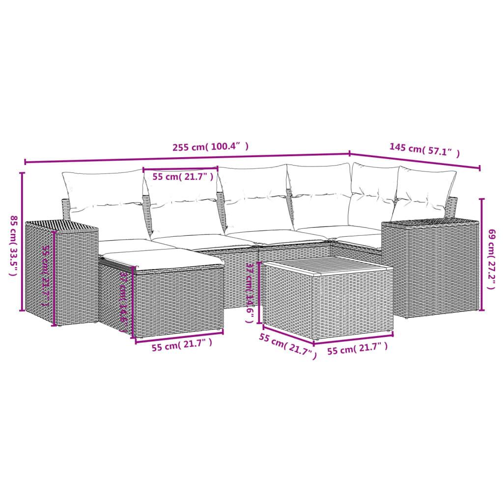 VidaXL set divano da giardino Polirattan  