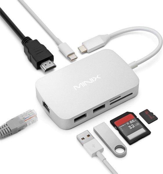 MINIX  Neo C-G USB-C Multiport Adaptateur - argenté 