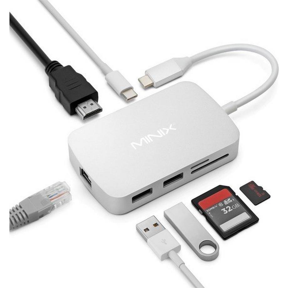 MINIX  Neo C-G USB-C Multiport Adapter - silber 