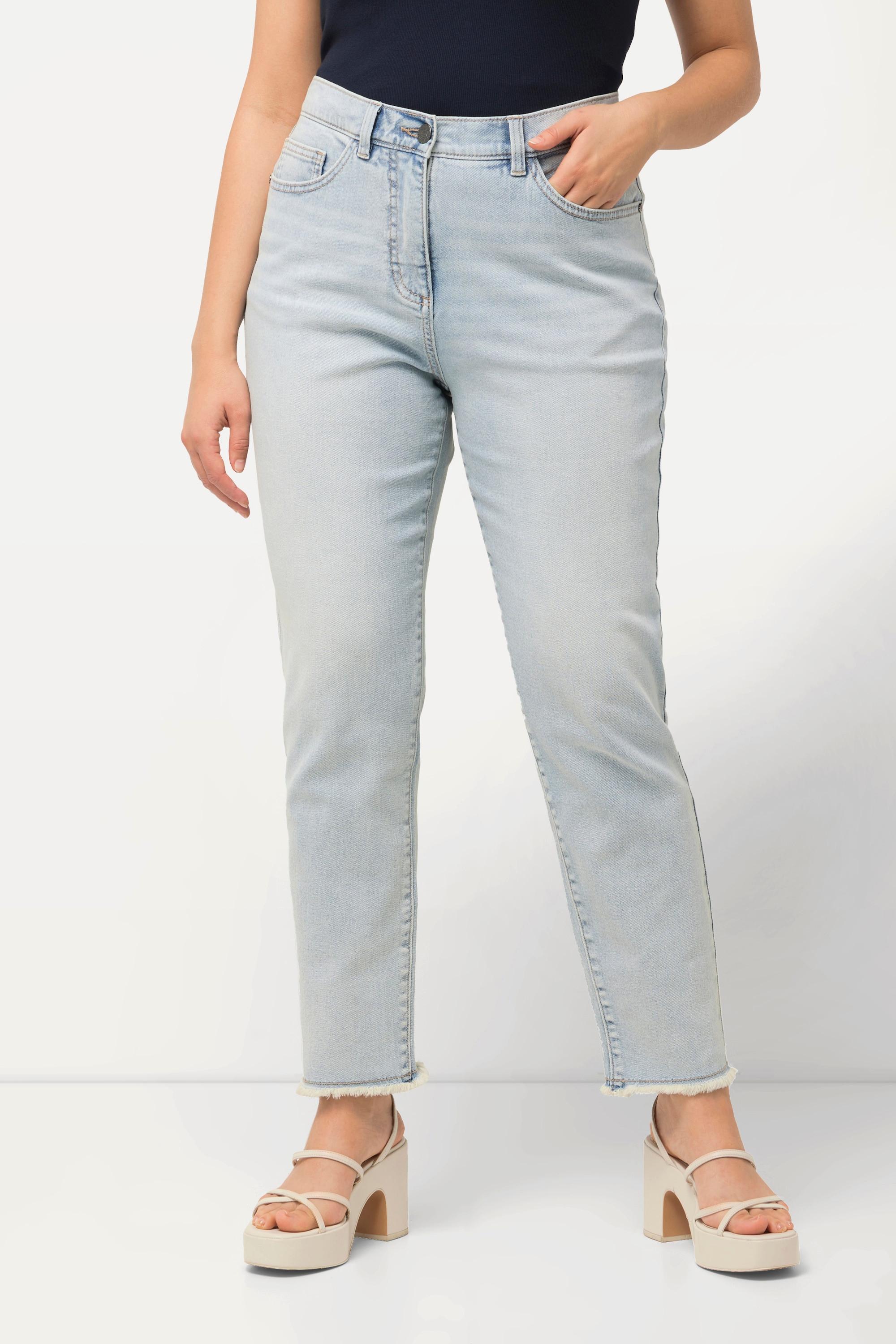 Ulla Popken  Mom jeans in comodo tessuto elasticizzato con taglio a cinque tasche 