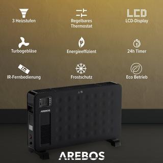 Arebos Convecteur portable 2300 W Appareil de chauffage Radiateur Chauffage électrique  