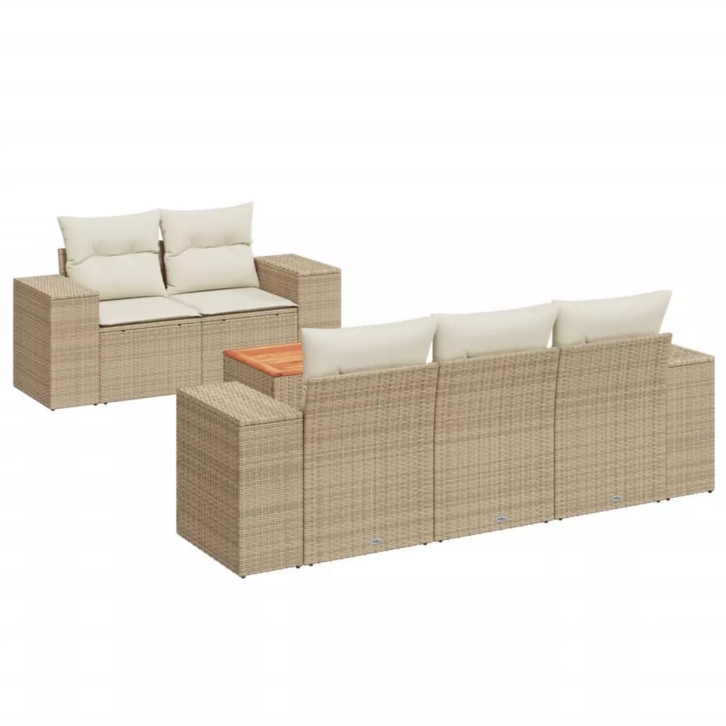 VidaXL - Ensemble de canapés de jardin rotin synthétique, One Size, Beige