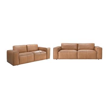 Sofa 3-Sitzer & 2-Sitzer - Leder - Camelfarben - BERGONDI