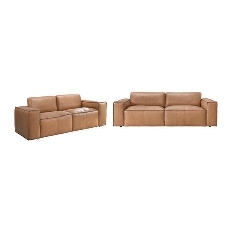 Vente-unique Sofa 3-Sitzer & 2-Sitzer - Leder - Camelfarben - BERGONDI  