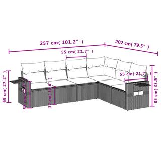 VidaXL set divano da giardino Polirattan  