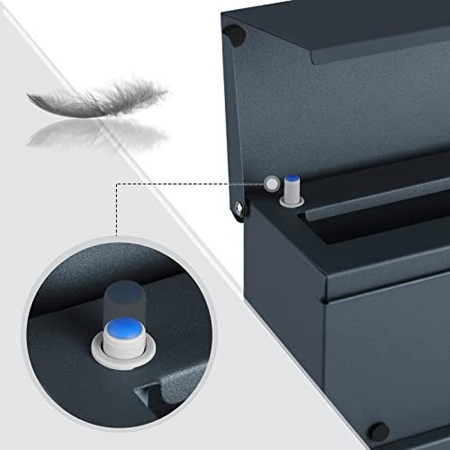 Pricenet  Moderna cassetta postale grigio antracite con coperchio e supporto a chiusura rallentata 