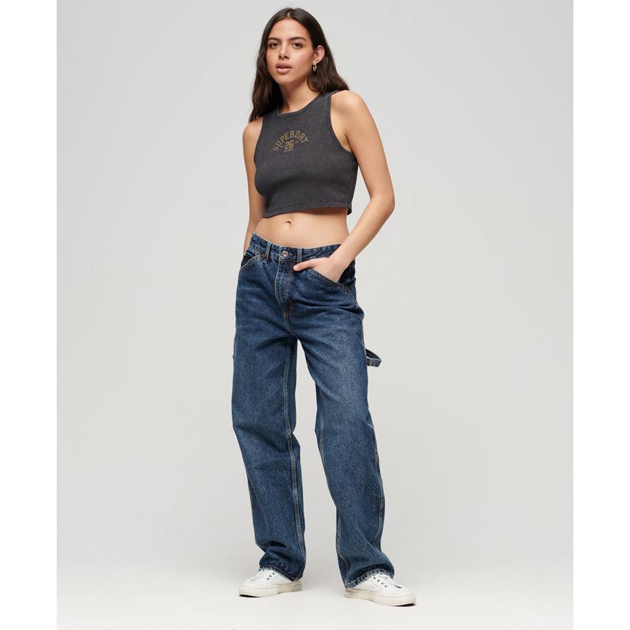 Superdry  kurzes tanktop mit waffelmuster, damen athletic essentials 