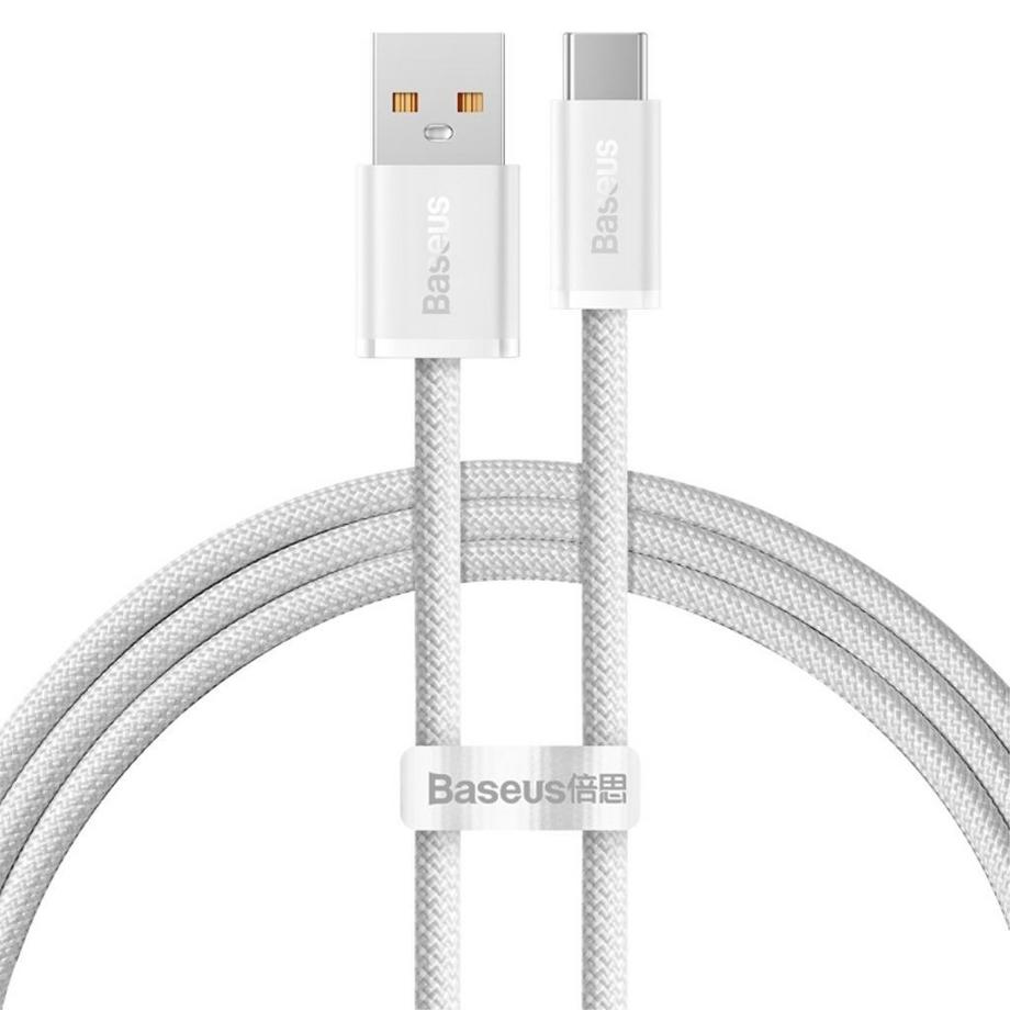 Baseus USB-A-auf-USB-C-Kabel 100 W, PD, 1 m – Weiß