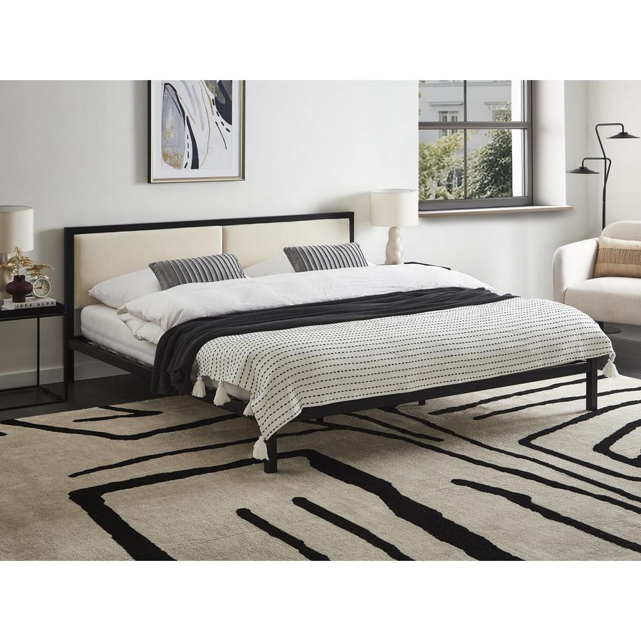 Beliani Lit avec sommier en Acier Industriel CLAMART  