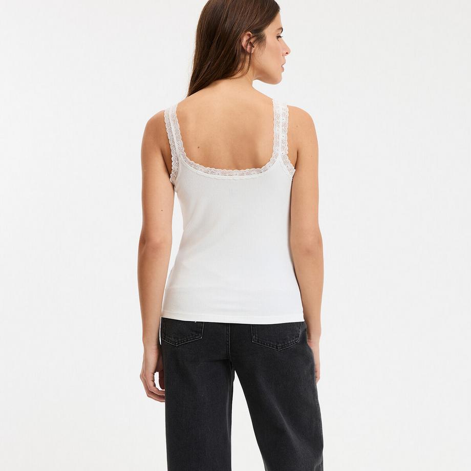 La Redoute Collections Top con scollo a V e dettagli in pizzo  