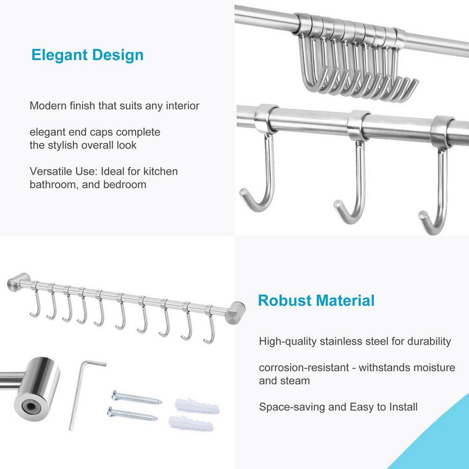 Intirilife Barre De Suspension De Cuisine  