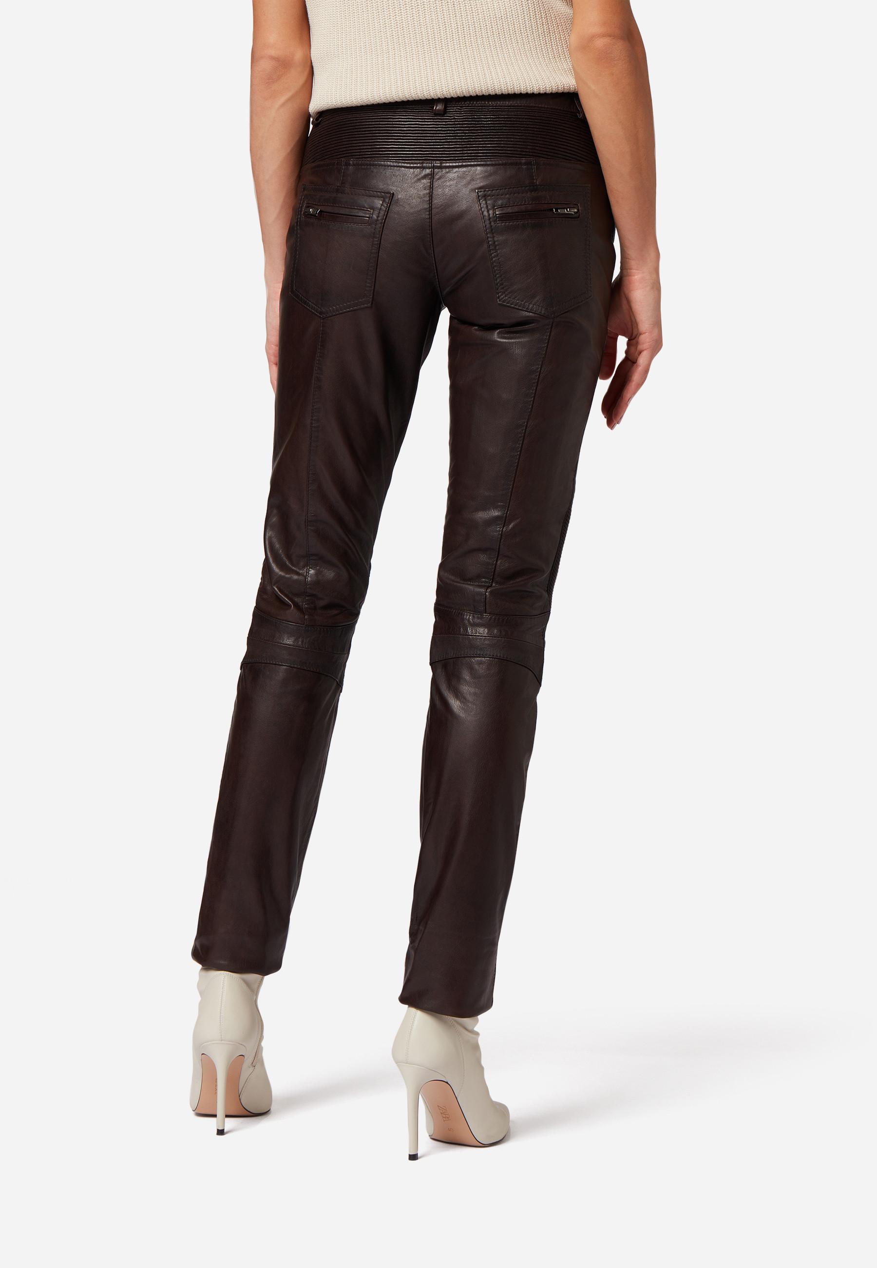 RICANO  Pantalon en cuir  Donna, avec éléments de biker 