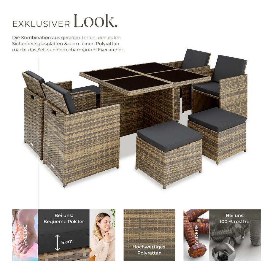 Tectake Salon de jardin MANHATTAN avec cadre en aluminium  