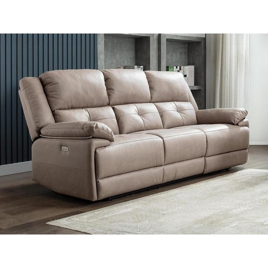 Vente-unique Canapé 3 places relax électrique en tissu DOLENE  