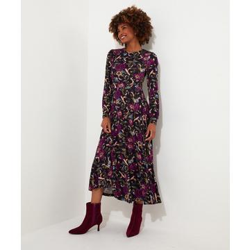 PETITE Robe d'Hiver Midi Florale à Plis