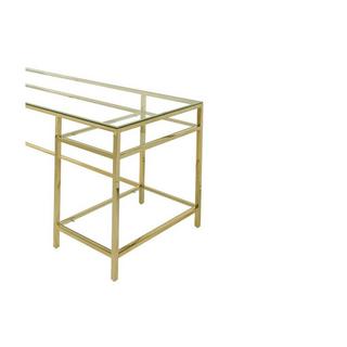 Vente-unique Schreibtisch mit 2 Ablagen Glas Stahl Goldfarben TIZIO  