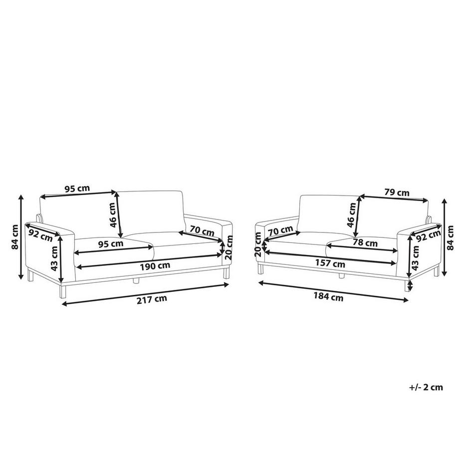 Beliani Ensemble de salon en Tissu Moderne SIGGARD  