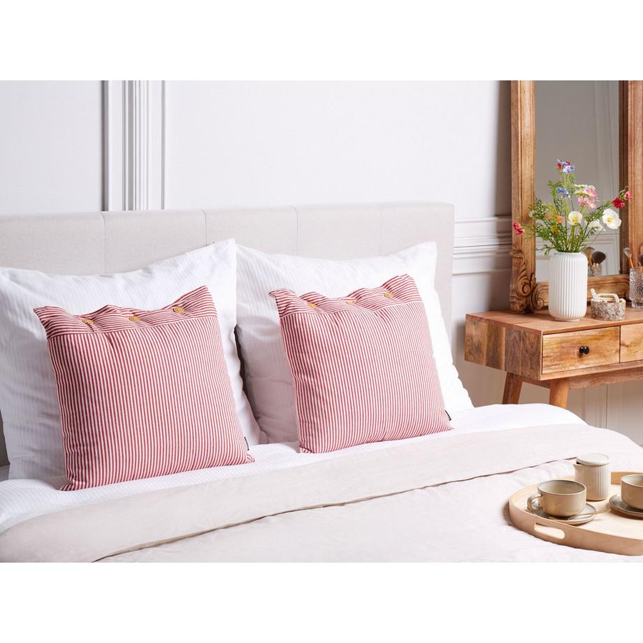 Beliani Dekokissen 2er Set aus Baumwolle Retro AALITA  