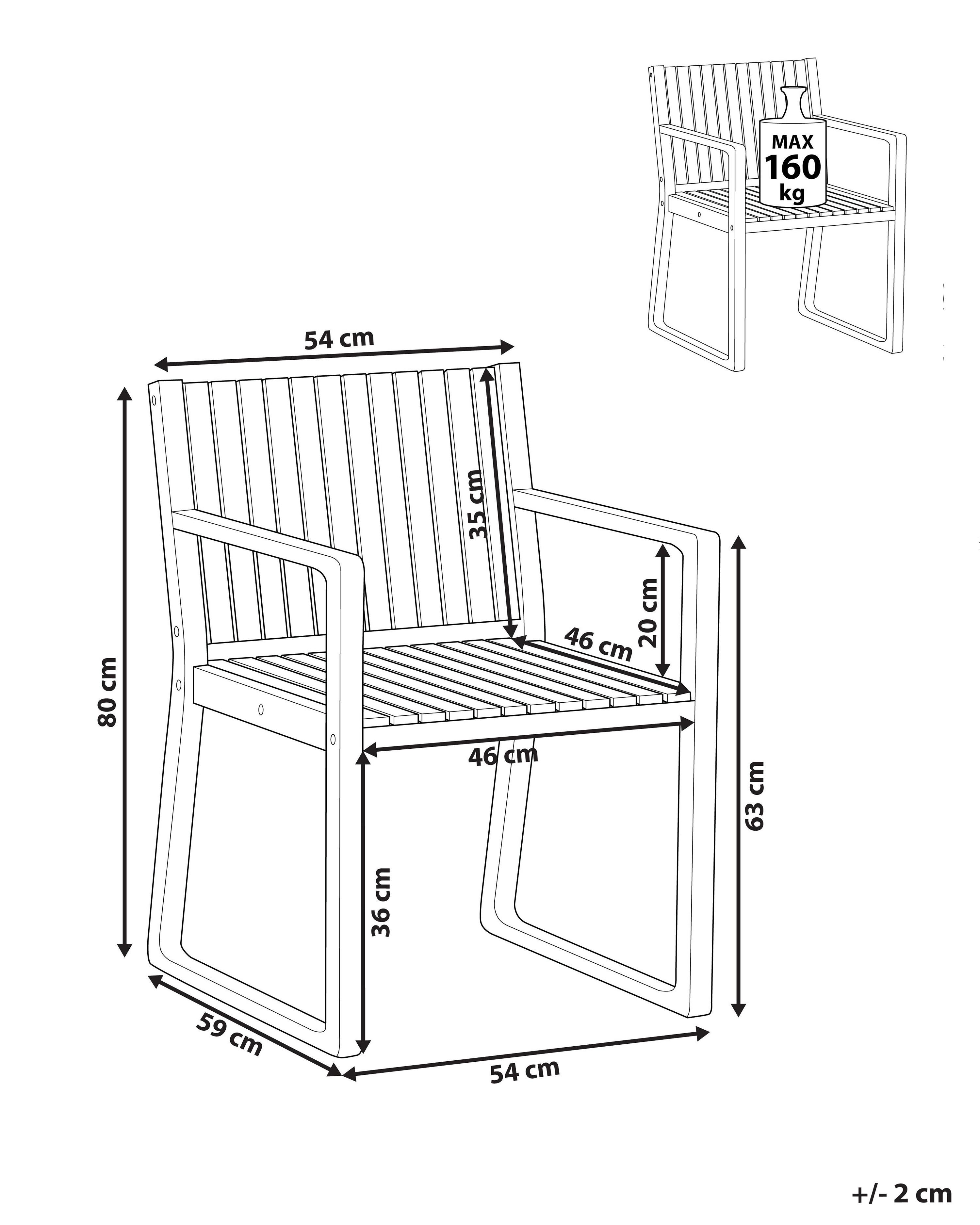 Beliani Chaise de jardin en Acacia Rustique SASSARI  