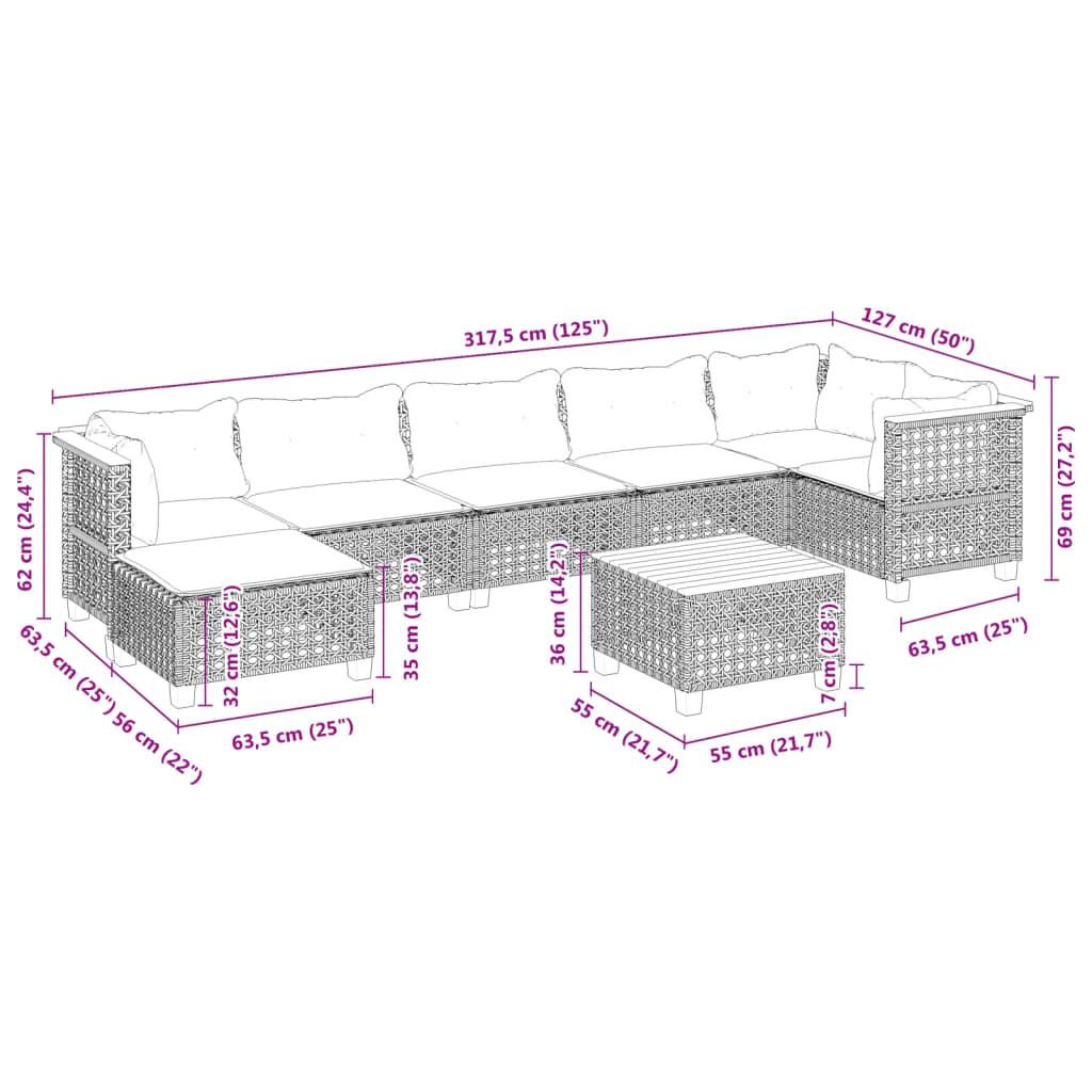 VidaXL Ensemble de canapés de jardin rotin synthétique  