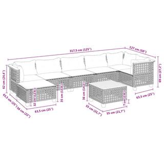 VidaXL Ensemble de canapés de jardin rotin synthétique  