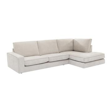 Ecksofa - Ecke rechts - Stoff - Beige - APRICALE