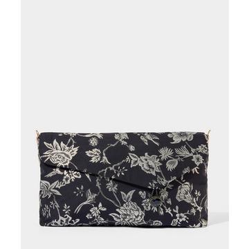 Clutch-Tasche mit Blumen-Jacquard