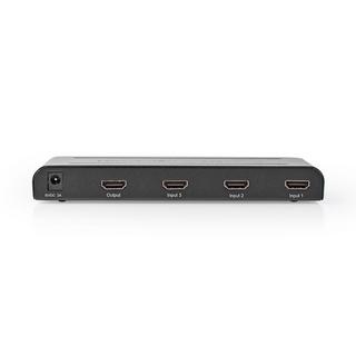 Nedis  Commutateur HDMI™ | Port(s) 3 ports | 3x HDMI™ Input | 1x HDMI™ Output | 4K@60Hz | 18 Gbps | Télécommande | Métal | Anthracite 