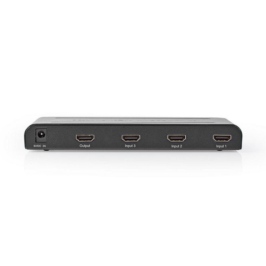 Nedis  Switch HDMI™ | Porta/e a 3 porte | 3x ingresso HDMI™ | 1x uscita HDMI™ | 4K@60Hz | 18 Gbps | Telecomando | Metallo | Antracite 
