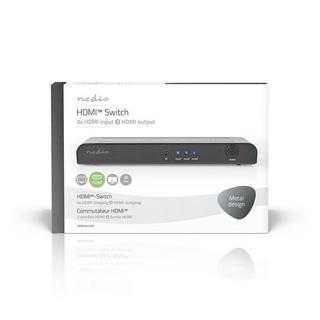Nedis  Commutateur HDMI™ | Port(s) 3 ports | 3x HDMI™ Input | 1x HDMI™ Output | 4K@60Hz | 18 Gbps | Télécommande | Métal | Anthracite 