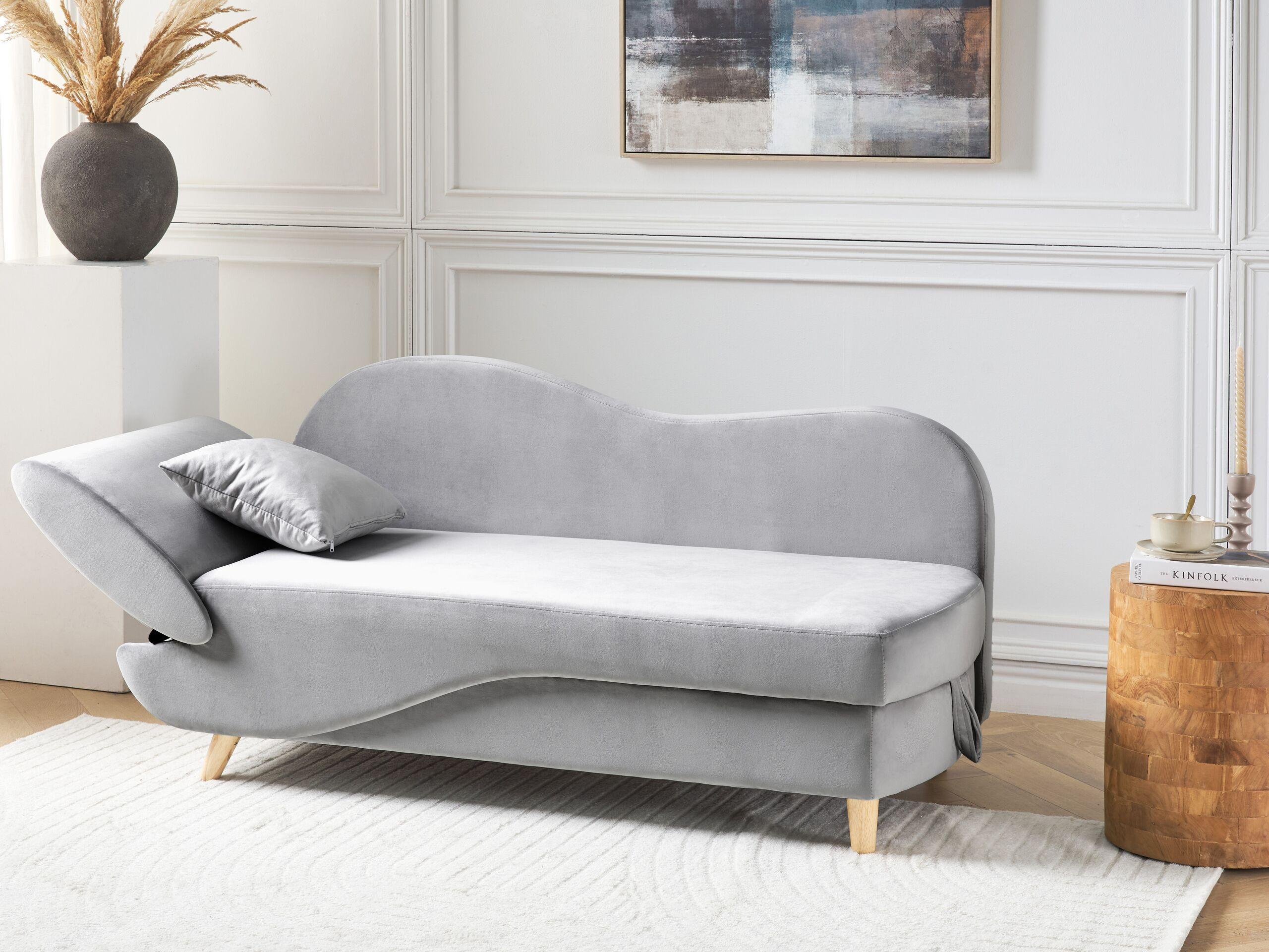 Beliani Chaise longue en Velours Scandinave MERI  