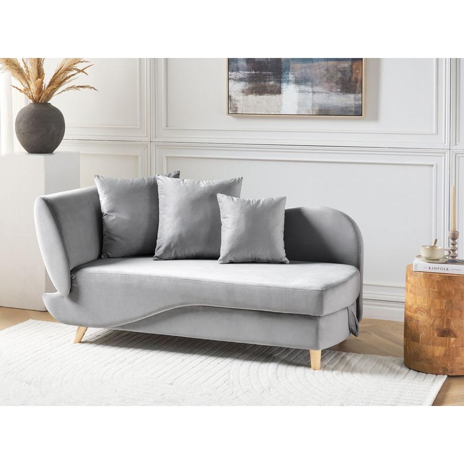 Beliani Chaise longue côté gauche en Velours Scandinave MERI  