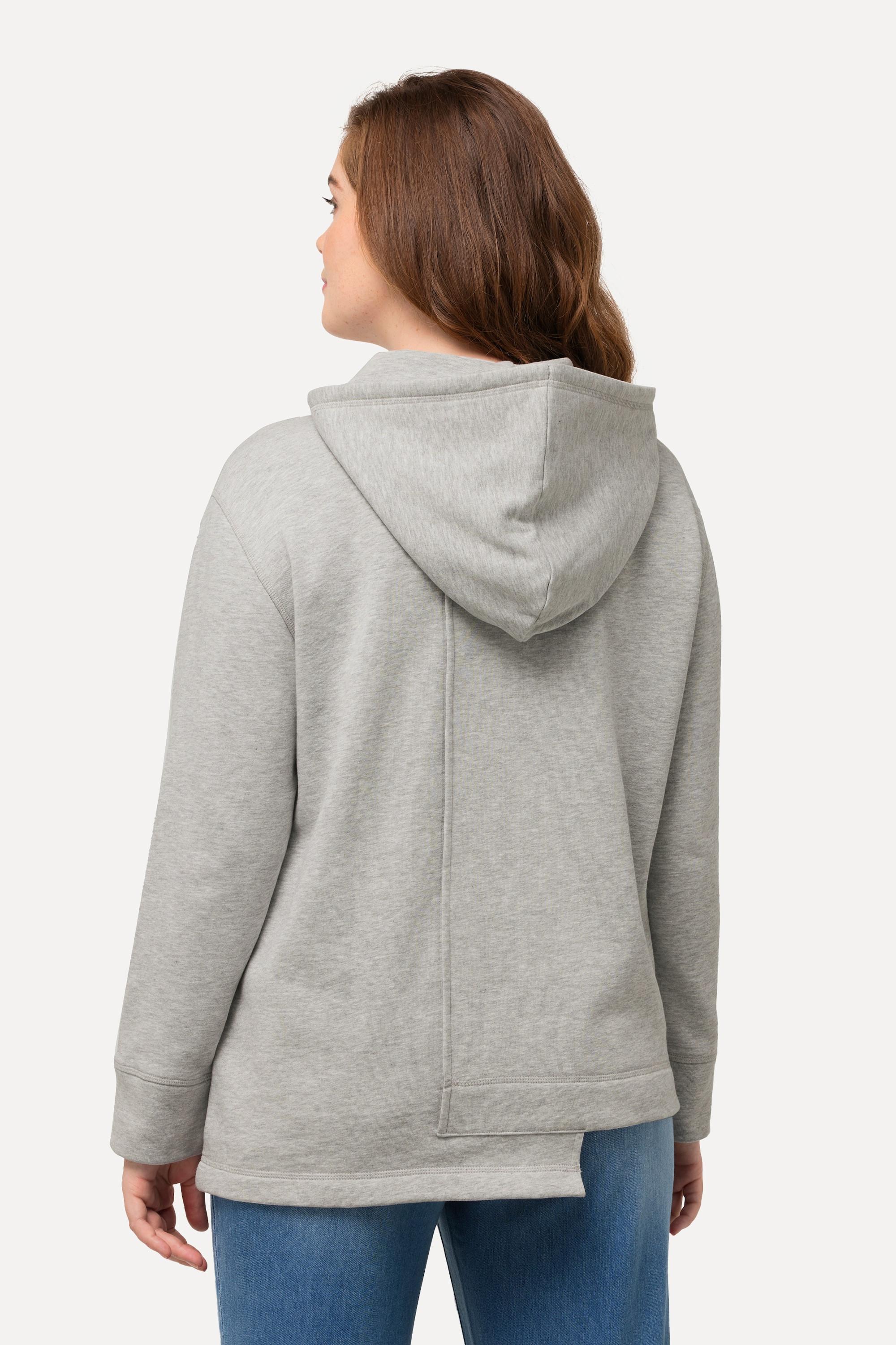 Ulla Popken  Hoodie, Zipper, Kapuze, Langarm, Biobaumwolle 