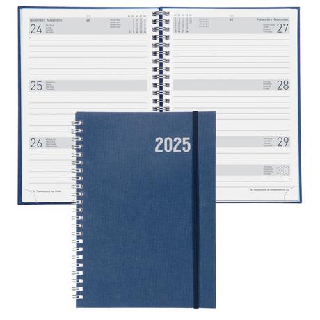 Biella Agenda de bureau Dispo Term Savanna, Wire-O - Bleu foncé  